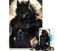 Werewolf Under Full Moon Jigsaw Puzzles 1000 Mental Focus Game No Gap Tight Fitting Design Interactive Brain Challenge for Home (38x52cm)