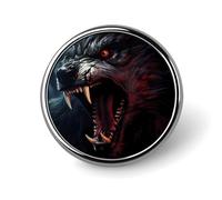 Werewolf with His Tongue Out Round Lapel Pin Button Brooch Tie Badge Elegant Hat Clothing Jewelry Accessories
