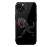 Werewolf with Rose Cell Phone Case Compatible with iPhone 15/15 Plus/15 Pro/15 Pro Max Glass Back Protective Shell