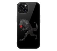 Werewolf with Rose Cell Phone Case Compatible with iPhone 15/15 Plus/15 Pro/15 Pro Max Glass Back Protective Shell