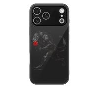 Werewolf with Rose Cell Phone Case Compatible with iPhone 17/17 Air/17 Pro/17 Pro Max Glass Back Protective Shell