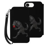 Werewolf with Rose Cell Phone Front Flip Case Compatible with iPhone 16/16 Plus/16 Pro/16 Pro Max/16 E Soft Protective Shell