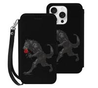 Werewolf with Rose Cell Phone Front Flip Case Compatible with iPhone 16/16 Plus/16 Pro/16 Pro Max/16 E Soft Protective Shell