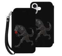 Werewolf with Rose Cell Phone Front Flip Case Compatible with iPhone 16/16 Plus/16 Pro/16 Pro Max/16 E Soft Protective Shell