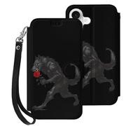 Werewolf with Rose Cell Phone Front Flip Case Compatible with iPhone 17/17 Air/17 Pro/17 Pro Max Soft Protective Shell