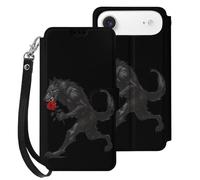 Werewolf with Rose Cell Phone Front Flip Case Compatible with iPhone 17/17 Air/17 Pro/17 Pro Max Soft Protective Shell