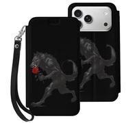 Werewolf with Rose Cell Phone Front Flip Case Compatible with iPhone 17/17 Air/17 Pro/17 Pro Max Soft Protective Shell