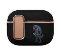 Werewolf with Rose Stylish Case Cover Compatible with AirPods Pro 2 Hard PC Protector with Black Button Buckle