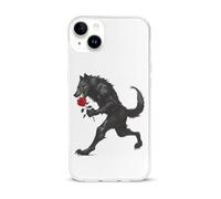 Werewolf with Rose TPU Cell Phone Case Compatible with iPhone 15/15 Plus/15 Pro/15 Pro Max Soft Protective Shell