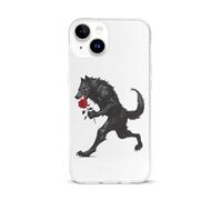 Werewolf with Rose TPU Cell Phone Case Compatible with iPhone 15/15 Plus/15 Pro/15 Pro Max Soft Protective Shell