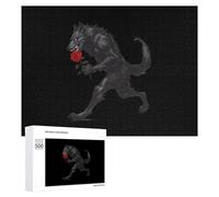 Werewolf with Rose Wooden Jigsaw Puzzles for Adults Intelligent Games Home Decor Artwork for Home Office 500 PCS
