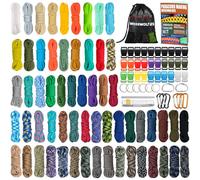 WEREWOLVES Paracord 550 Combo Crafting Kits with Instruction- 60 Colors 10ft Multifunction Paracord and Complete Accessories for Making Paracord Bracelets, Lanyards, Dog Collar (Candy, 60 Colors)