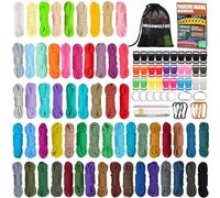 WEREWOLVES Paracord 550 Combo Crafting Kits with Instruction- 60 Colors 10ft Multifunction Paracord and Complete Accessories for Making Paracord Bracelets, Lanyards, Dog Collar (Forest, 60 Colors)