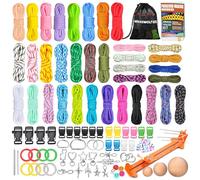 WEREWOLVES Paracord Bracelet Jig Kit - 4MM, 3MM, 2MM Parachute Combo Kit, 10FT Rope Complete Accessories and Paracord Jig Bracelet Maker (Candy, 10FT-35 Color)