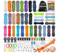 WEREWOLVES Paracord Bracelet Jig Kit - 4MM, 3MM, 2MM Parachute Combo Kit, 10FT Rope Complete Accessories and Paracord Jig Bracelet Maker (Nature, 10FT-35 Color)