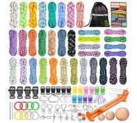 WEREWOLVES Paracord Bracelet Jig Kit - 4MM, 3MM, 2MM Parachute Combo Kit, 10FT Rope Complete Accessories and Paracord Jig Bracelet Maker (Colorful, 10FT-35 Color)
