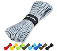 WEREWOLVES Paracord Rope, 7 Strands 4mm 100ft Parachute Cord for Crafts, DIY Projects, Survival Bracelets (Gray, 100 Feet)