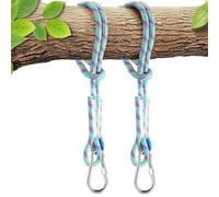 Werfeito Tree Swing Ropes (Set of 2), 3FT/5FT/10FT/15FT/20FT, Tree Swing Straps Hanging Kit Holds 4400 lbs, Heavy Duty Carabiners for All Swing Hammock Playground Set Accessories (5 FT)