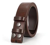 WERFORU Mens Leather Belt Strap Without Buckle Replacement Leather Belt Strap with Snap on Buckle Width 1.5 Inch Coffee