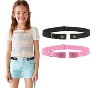 WERFORU No Buckle Stretch Belt for Kids - Pink, Up to 24 Inches