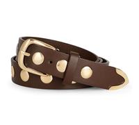 WERFORU Women Fashion Leather Belt for Jeans Pants Dress Ladies Vintage Punk Studded Belt with Gold Buckle Coffee