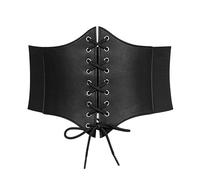 WERFORU Women's Elastic Corset Belt Retro Wide Stretchy Tied Waspie Lace-up Costume Waist Belt