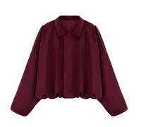 WERFORU Women's Faux Suede Bomber Jacket Casual Pilot Coat Oversized Spring Fall Batwing Long Sleeve Streetwear Outwear