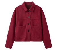 WERFORU Women's Faux Suede Cropped Jacket Lightweight Casual Shacket Coat | Ideal transitional outerwear for spring, autumn daily strolls, shopping and casual outings