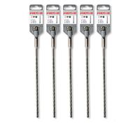 WERHE concrete drill bit set SDS Plus 5-piece 6x260mm - 4-cutter hammer drill bits for concrete masonry and stone - precise low-vibration drilling