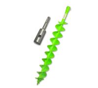 WERHE Double Spiral Earth Auger Ø 100 mm, 80 cm, Green | Post Hole Auger for fence building, tree planting, re-sharpenable carbide blades, working length 60 cm, weight 2.9 kg, bolt