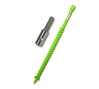 WERHE Earth Auger 40 mm with Hex Adapter - Robust Solid Steel for Post Drilling - Double Spiral Precise - Compatible with Drilling Machines