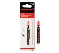 WERHE Jigsaw Blade T118AHM, Carbide Teeth, T-Shank, Metal 1.6-3.2 mm | HSS base body, tooth pitch 1.1 mm, total length 85 mm, compatible with Bosch, Makita, Einhell, for stainless steel and steel