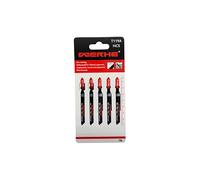 WERHE Jigsaw Blades T119A HCS - for clean straight cuts in wood 1.5-15 mm - fine 1.2 mm tooth pitch, low tear-out - 5-pack - T-shank, 76 mm