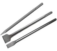 WERHE ® Professional SDS Max Chisel Point Set 3 Pieces 18 20 50 x 600 mm Cold spat Point Flat Nozzle for Demolition Hammer