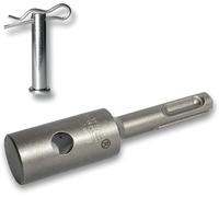 WERHE Profi Adapter for Earth Drill Suitable for SDS Plus Drilling Machine Battery Drill Pile Driver with Bolt Made of Spring Steel