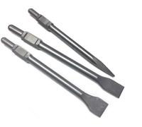WERHE SDS-Hex Chisel Set 3-piece 410 mm - Pointed Chisel, Flat Chisel 35 mm and spade Chisel 50 mm - Hardened Steel for Demolition Hammer