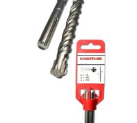 WERHE SDS MAX concrete drill bit 18 x 460 mm - Masonry drill bit for drilling machine - Hammer drill bit for drilling in concrete and brick - Quadruple cutting edge with double helix and carbide tip