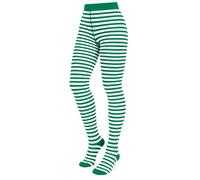 Weri Spezils Women's Tights Cotton Warm and Fashionable in Various Colour Variations, White-Green Curling, 46-48