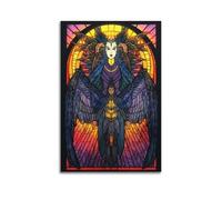WERIDMV Stained Glass Crow Art Poster Poster Decorative Painting Canvas Wall Posters And Art Picture Print Modern Family Bedroom Decor Posters 16x24inch(40x60cm)