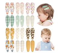 WERIGONI 10 Pairs/20 Pieces Baby Hair Clips Soft Hair Clips for Children with Floral Print Non-Slip for Fine Hair