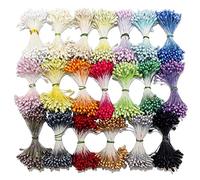 Weriirew 900pcs Random Mixed Double Heads Cheesecloth Flower for Making Flowers DIY Artificial Mini Bead Flower Muslin Pistil