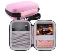 WERJIA Hard Carrying Case Compatible with TRIMUI Brick Hammer/TRIMUI Brick Retro Handheld Game Console，Mesh Pocket fits Cable, SD Card (Pink)