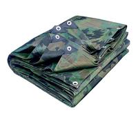 WERKA PRO Camouflage Tarpaulin Rot-Proof for Outdoor 130g/m² -Excellent Waterproof-Durable Protection 5 x 6 m-Aluminium Eyelets-Various Uses, Polyvinyl Chloride (PVC), 5x6m