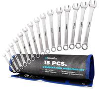 WERKFIX Combination Spanner Set 15-Piece 6-21 mm Made of CRV Steel, Laser-Marke