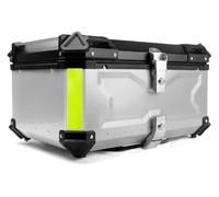 WERKFNKBNH Motorcycle Tail Bag Motorbike Saddle Bags Aluminum Motorcycle Box Suitcase Rear Luggage Case Universal Trunk Tail Quick-Release Type Helmet Toolbox(65l Silver)