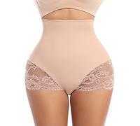 Werkiss Shapewear for Women Tummy Control Knickers High Waist Body Shaper Slimming Underwear Lace Shaping Briefs(#2 Beige, L)