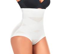 Werkiss Tummy Control Knickers High Waisted Shapewear for Women Tummy Control Body Shaper Slimming Underwear Shaping Briefs(#1 White, L)