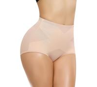Werkiss Tummy Control Knickers Shapewear for Women Tummy Control Body Shaper High Waisted Tummy Tuck Slimming Underwear Shaping Briefs(#2 Beige-mid Waisted, S)