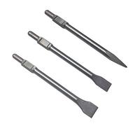 WERKON SDS-Hex Chisel Set 3-piece 410 mm - Pointed Chisel, Flat Chisel 35 mm and spade Chisel 50 mm - Hardened Steel for Demolition Hammer