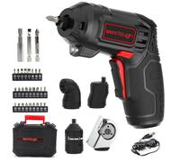 Werktough 4V Cordless Rechargeable Screwdriver,Max 10Nm Electric Power Screwdriver Set with Cutting Head for Plastic/Fabric/PVC/Cardboard, 1500mAh Fast USB-C Charging, 27 Bits